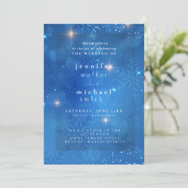 Convites Casamento Minimalista de Winter Dusty Blue Mountai