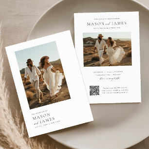 Convites Casamento Minimalista Do Código Qr Do Script De Fo