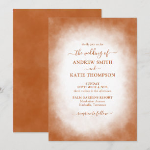 Convites Casamento Minimalista do Elegante Terracotta Water