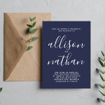 Convites Casamento Minimalista do Marinho Escuro 1 Simplici<br><div class="desc">Este simples e maravilhoso convite de casamento é perfeito para o minimalista de todos nós! Por favor,  entre em contato comigo se você quiser ajuda para personalizar a parte de texto deste convite para casamento.</div>