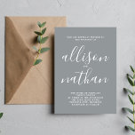 Convites Casamento Minimalista Do Script De Pedra De Simpli<br><div class="desc">Este simples e maravilhoso convite de casamento é perfeito para o minimalista de todos nós! Por favor,  entre em contato comigo se você quiser ajuda para personalizar a parte de texto deste convite para casamento.</div>