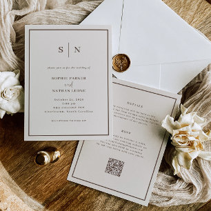 Convites Casamento Minimalista e Chic Branco Cremoso Tudo