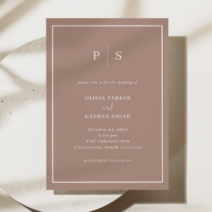 Convites Casamento Minimalista e Chic com Borda Creme Branc