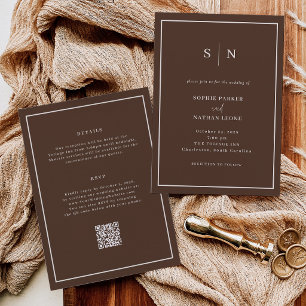 Convites Casamento Minimalista e Elegante Bordô   Tudo em U