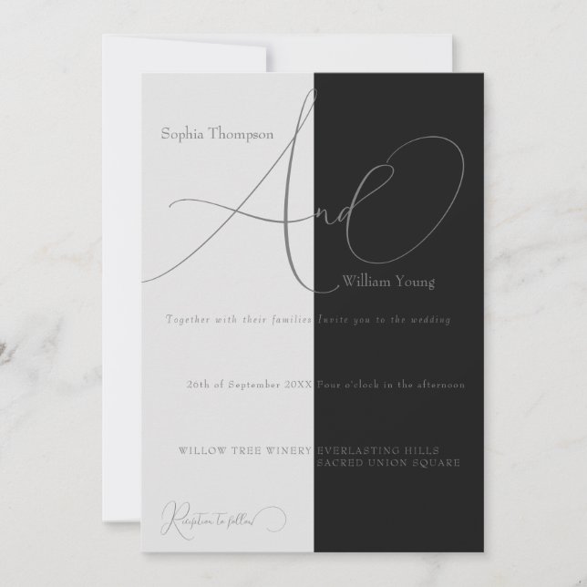 Convites Casamento minimalista e meio salvo (Frente)