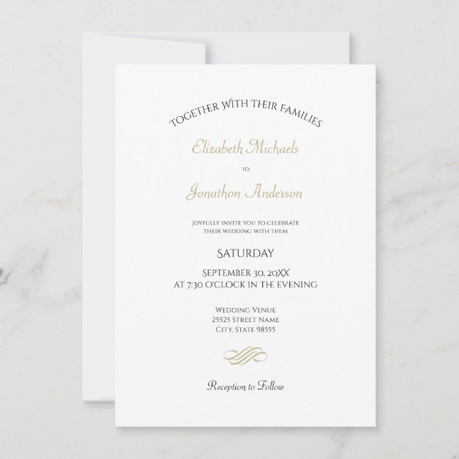 Convites Casamento Minimalista Elegante (Frente)