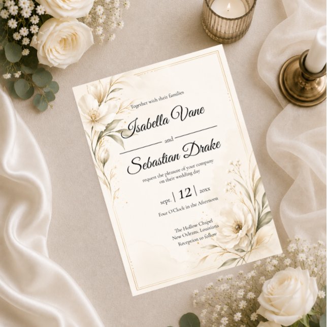 Convites Casamento Minimalista Elegante (Criador carregado)