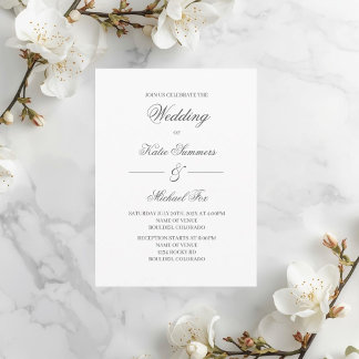 Convites Casamento minimalista elegante