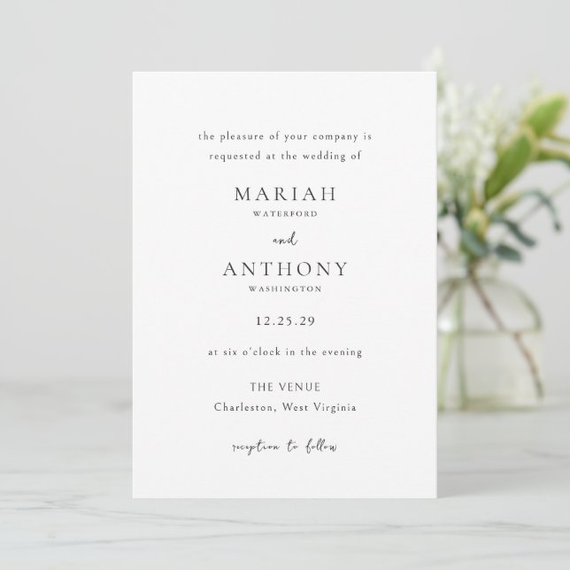 Convites Casamento Minimalista Elegante (Em pé/Frente)