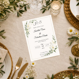 Convites Casamento Minimalista Elegante com Copo-de-Leite 