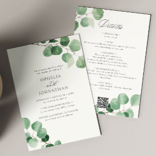 Convites Casamento Minimalista Elegante de Eucalipto Tudo-e