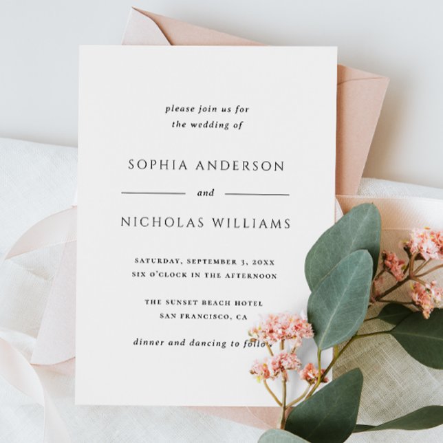 Convites Casamento Minimalista Elegante | Editorial Moderno (Criador carregado)