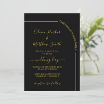Casamento Minimalista Elegante Preto e Dourado