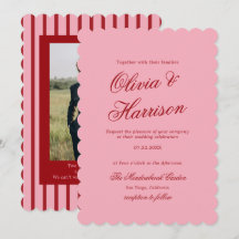 Casamento Minimalista em Rosa Vermelho com Bordas 