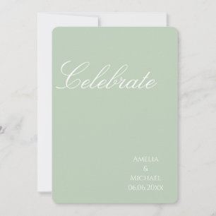 Convites Casamento Minimalista em Verde Sage