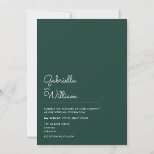 Convites Casamento Minimalista Esmeralda Elegante