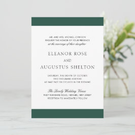 Convites Casamento Minimalista Esmeralda Verde Moderno Tudo