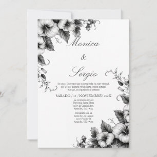Convites Casamento minimalista espanhol elegante