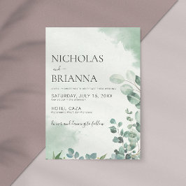 Convites Casamento Minimalista Eucalyptus Greenery