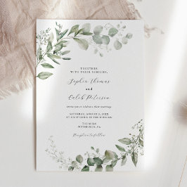 Convites Casamento Minimalista Eucalyptus Greenery