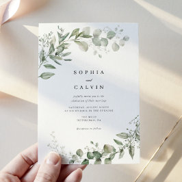 Convites Casamento Minimalista Eucalyptus Greenery