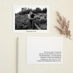 Convites Casamento minimalista graças a sua carta com a fot