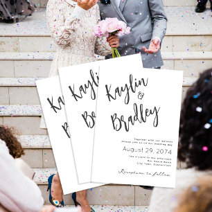 Convites Casamento minimalista junto com pais