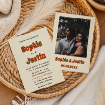 Casamento Minimalista Laranja Queimado Retro Groov