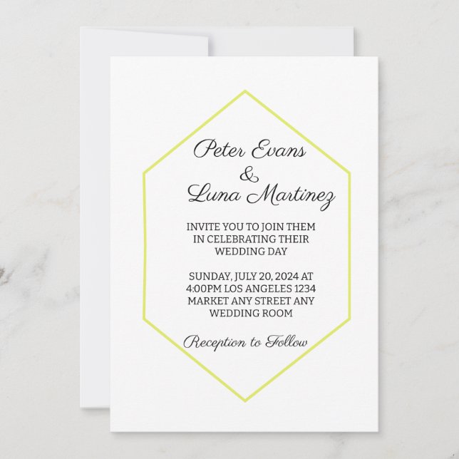 Convites Casamento Minimalista Moderno (Frente)