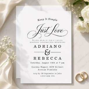 Convites Casamento Minimalista Moderno Apenas Amor Elegante