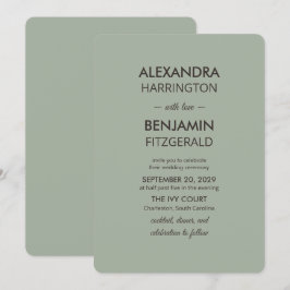 Convites Casamento Minimalista Moderno | Atemporal em Verde