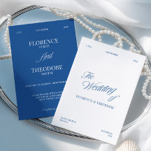 Casamento Minimalista Moderno Azul e Branco