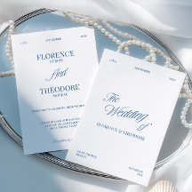 Casamento Minimalista Moderno Azul e Branco