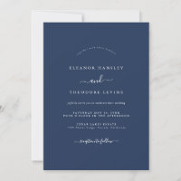 Casamento Minimalista Moderno Azul-Marinho