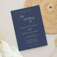 Casamento Minimalista Moderno Azul-Navy e Branco