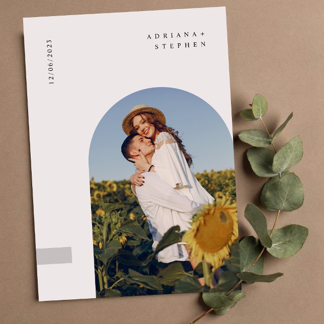 Convites Casamento Minimalista Moderno Boho (Criador carregado)