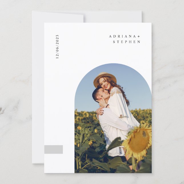 Convites Casamento Minimalista Moderno Boho (Frente)