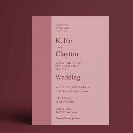Convites Casamento Minimalista Moderno com Barra Rosada