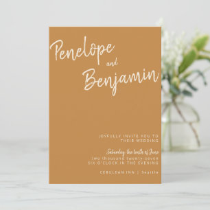Convites Casamento Minimalista Moderno com Letra à Mão em M