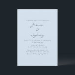 Convites Casamento Minimalista Moderno com Letra Azul Suave<br><div class="desc">Convite de Casamento Minimalista Moderno com Letra Azul Claro</div>
