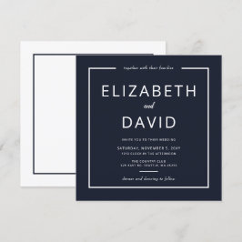 Convites Casamento Minimalista Moderno Elegante Branco e ma