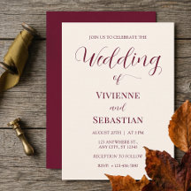 Casamento Minimalista Moderno em Burgundy e Marfim