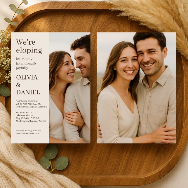 Convites Casamento Minimalista Moderno em Foto (Criador carregado)