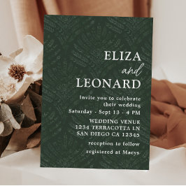 Convites Casamento Minimalista Moderno Evergreen Fern da Bo