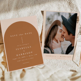 Convites Casamento Minimalista Moderno Laranja Queimado