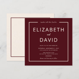 Convites Casamento Minimalista Moderno Moderno de Calor Rus