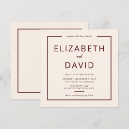 Convites Casamento Minimalista Moderno Moderno de Calor Rus