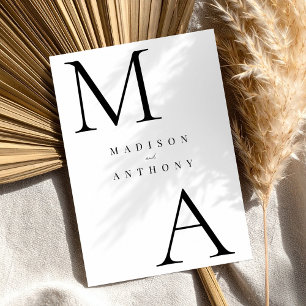 Convites Casamento Minimalista Moderno Negro e Branco