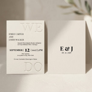 Convites Casamento Minimalista Moderno "NÓS CASAMOS" Relevo