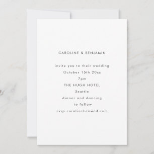 Convites Casamento Minimalista Moderno Outono Preto Branco